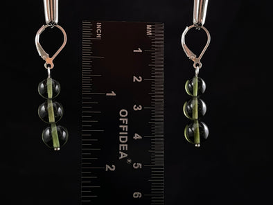 MOLDAVITE Earrings - Sterling Silver - Moldavite Crystal, Dangle Earrings, Genuine Moldavite Jewelry, 52064-Throwin Stones