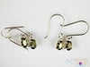 MOLDAVITE Earrings - Sterling Silver, Prong Faceted - Moldavite Crystal, Dangle Earrings, Genuine Moldavite Jewelry, E2065-Throwin Stones