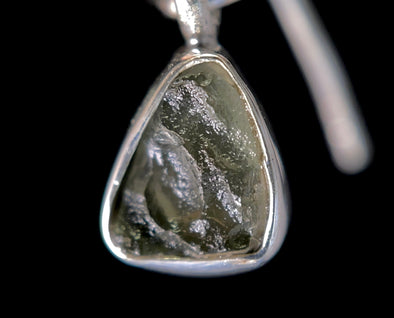 MOLDAVITE Earrings - Sterling Silver - Raw Moldavite Crystal, Post Dangle Earrings, Genuine Moldavite Jewelry, 51014-Throwin Stones