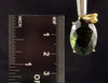 MOLDAVITE Faceted Crystal Pendant - Czech Republic - Genuine 18k Gold Moldavite Tektite Pendant with Certificate of Authenticity, 53933-Throwin Stones