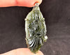 MOLDAVITE Pendant, Sterling Silver, Kuan Yin - Real Moldavite Pendant, Moldavite Jewelry with Certification, Starborn Guanyin Quan Yin 54583-Throwin Stones