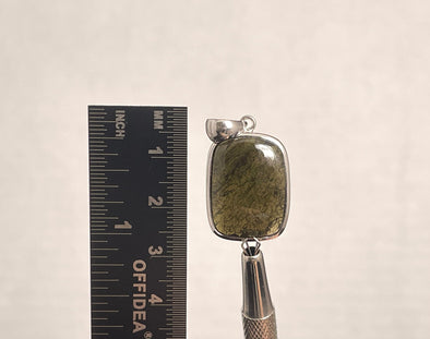 MOLDAVITE Pendant - Sterling Silver, Raw and Polished - Moldavite Necklace Pendant, Pure Moldavite Jewelry, 49719-Throwin Stones