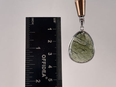 MOLDAVITE Pendant - Sterling Silver, Teardrop, Raw and Polished High Grade - Moldavite Necklace Pendant, Pure Moldavite Jewelry, 46076-Throwin Stones