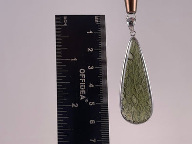 MOLDAVITE Pendant - Sterling Silver, Teardrop, Raw and Polished High Grade - Moldavite Necklace Pendant, Pure Moldavite Jewelry, 46092-Throwin Stones