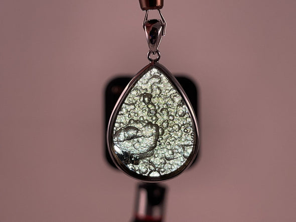 MOLDAVITE Pendant - Sterling Silver, Teardrop, Raw and Polished High Grade - Moldavite Necklace Pendant, Pure Moldavite Jewelry, 46094-Throwin Stones