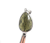MOLDAVITE Pendant - Sterling Silver, Teardrop, Raw and Polished - Moldavite Necklace Pendant, Pure Moldavite Jewelry, 49722-Throwin Stones