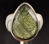 MOLDAVITE Ring - Size 7, Sterling Silver Ring, Faceted Teardrop - Genuine Moldavite Ring, Moldavite Jewelry with Certification, 53514-Throwin Stones