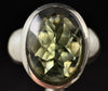 MOLDAVITE Ring - Size 7.25, Sterling Silver Ring, Faceted Oval - Genuine Moldavite Ring, Moldavite Jewelry with Certification, 53505-Throwin Stones