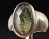 MOLDAVITE Ring - Size 7.5, Sterling Silver Ring, Faceted Oval - Genuine Moldavite Ring, Moldavite Jewelry with Certification, 53497-Throwin Stones
