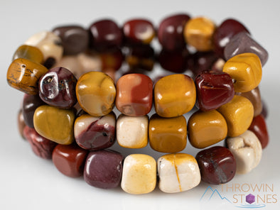 MOOKAITE JASPER Crystal Bracelet - Tumbled Beads - Beaded Bracelet, Handmade Jewelry, Healing Crystal Bracelet, E0371-Throwin Stones