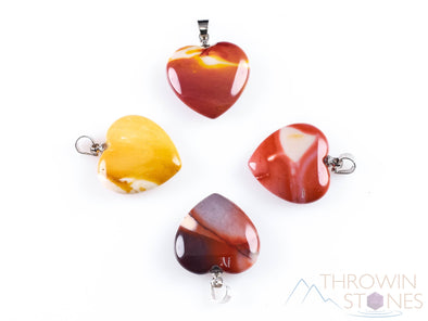 MOOKAITE JASPER Crystal Heart Pendant - Crystal Pendant, Handmade Jewelry, Healing Crystals and Stones, E0741-Throwin Stones