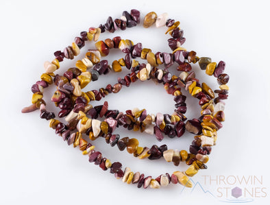 MOOKAITE JASPER Crystal Necklace - Chip Beads - Long Crystal Necklace, Beaded Necklace, Handmade Jewelry, E0791-Throwin Stones