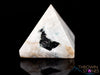 MOONSTONE Crystal Pyramid - White Feldspar with Black Tourmaline - Sacred Geometry, Metaphysical, Healing Crystals and Stones, E2059-Throwin Stones