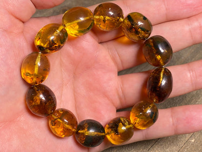 Mexican AMBER Crystal Bracelet - Beaded Bracelet, Handmade Jewelry, Healing Crystals and Stones, 48236-Throwin Stones