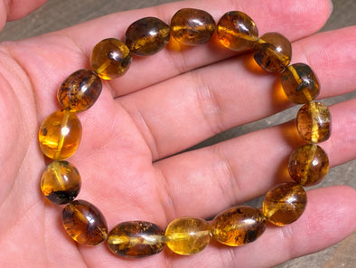 Mexican AMBER Crystal Bracelet - Beaded Bracelet, Handmade Jewelry, Healing Crystals and Stones, 48240-Throwin Stones