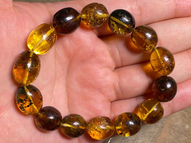 Mexican AMBER Crystal Bracelet - Beaded Bracelet, Handmade Jewelry, Healing Crystals and Stones, 48251-Throwin Stones