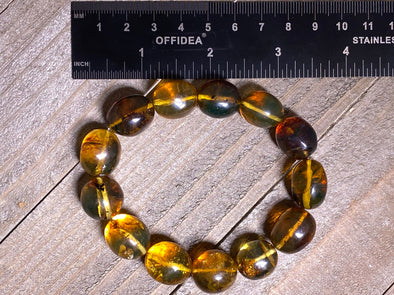 Mexican AMBER Crystal Bracelet - Beaded Bracelet, Handmade Jewelry, Healing Crystals and Stones, 48256-Throwin Stones