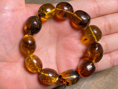 Mexican AMBER Crystal Bracelet - Beaded Bracelet, Handmade Jewelry, Healing Crystals and Stones, 48260-Throwin Stones