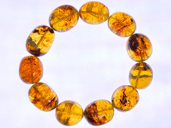 Mexican AMBER Crystal Bracelet - Beaded Bracelet, Handmade Jewelry, Healing Crystals and Stones, 48260-Throwin Stones