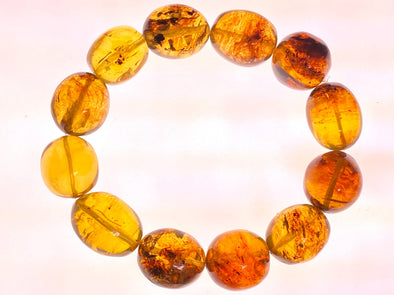 Mexican AMBER Crystal Bracelet - Beaded Bracelet, Handmade Jewelry, Healing Crystals and Stones, 48268-Throwin Stones