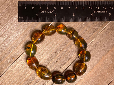 Mexican AMBER Crystal Bracelet - Beaded Bracelet, Handmade Jewelry, Healing Crystals and Stones, 48269-Throwin Stones
