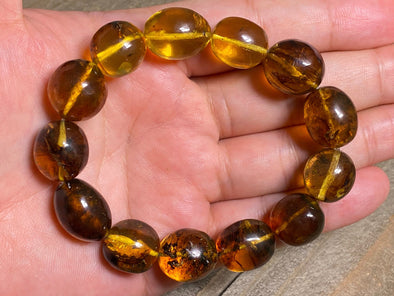 Mexican AMBER Crystal Bracelet - Beaded Bracelet, Handmade Jewelry, Healing Crystals and Stones, 48270-Throwin Stones