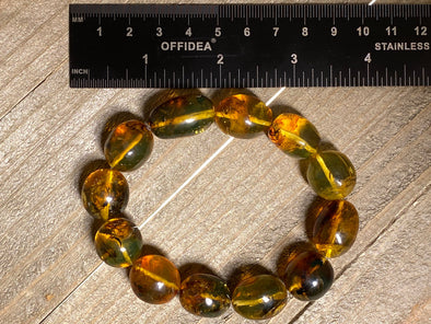 Mexican AMBER Crystal Bracelet - Beaded Bracelet, Handmade Jewelry, Healing Crystals and Stones, 48272-Throwin Stones