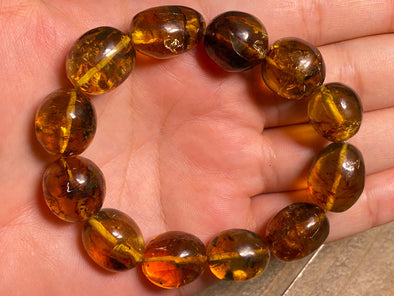 Mexican AMBER Crystal Bracelet - Beaded Bracelet, Handmade Jewelry, Healing Crystals and Stones, 48275-Throwin Stones