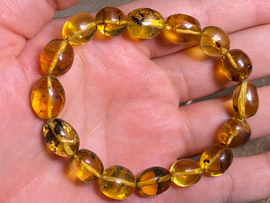 Mexican AMBER Crystal Bracelet - Beaded Bracelet, Handmade Jewelry, Healing Crystals and Stones, 48278-Throwin Stones