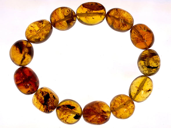 Mexican AMBER Crystal Bracelet - Beaded Bracelet, Handmade Jewelry, Healing Crystals and Stones, 48280-Throwin Stones