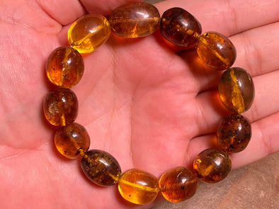 Mexican AMBER Crystal Bracelet - Beaded Bracelet, Handmade Jewelry, Healing Crystals and Stones, 48283-Throwin Stones