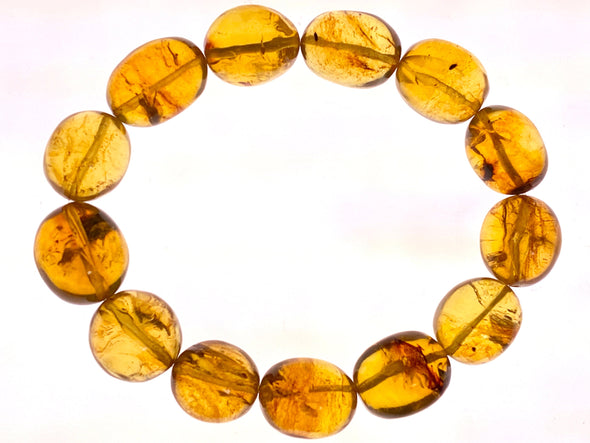 Mexican AMBER Crystal Bracelet - Beaded Bracelet, Handmade Jewelry, Healing Crystals and Stones, 48287-Throwin Stones