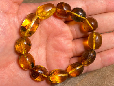 Mexican AMBER Crystal Bracelet - Beaded Bracelet, Handmade Jewelry, Healing Crystals and Stones, 48288-Throwin Stones