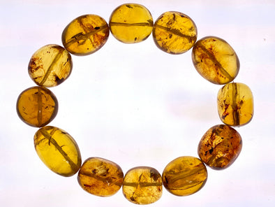 Mexican AMBER Crystal Bracelet - Beaded Bracelet, Handmade Jewelry, Healing Crystals and Stones, 48291-Throwin Stones