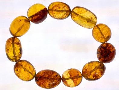 Mexican AMBER Crystal Bracelet - Beaded Bracelet, Handmade Jewelry, Healing Crystals and Stones, 48292-Throwin Stones