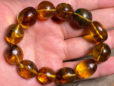 Mexican AMBER Crystal Bracelet - Beaded Bracelet, Handmade Jewelry, Healing Crystals and Stones, 48293-Throwin Stones
