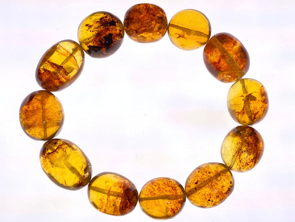 Mexican AMBER Crystal Bracelet - Beaded Bracelet, Handmade Jewelry, Healing Crystals and Stones, 48293-Throwin Stones