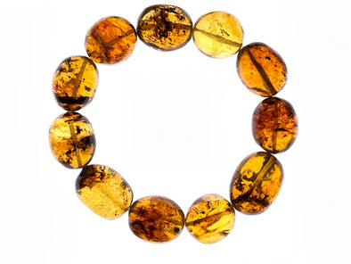 Mexican AMBER Crystal Bracelet - Beaded Bracelet, Handmade Jewelry, Healing Crystals and Stones, 48382-Throwin Stones