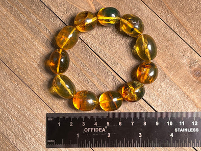 Mexican AMBER Crystal Bracelet - Beaded Bracelet, Handmade Jewelry, Healing Crystals and Stones, 48383-Throwin Stones