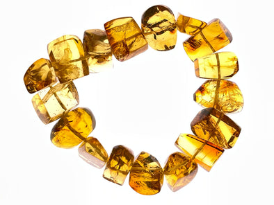 Mexican AMBER Crystal Bracelet - Beaded Bracelet, Handmade Jewelry, Healing Crystals and Stones, 48384-Throwin Stones