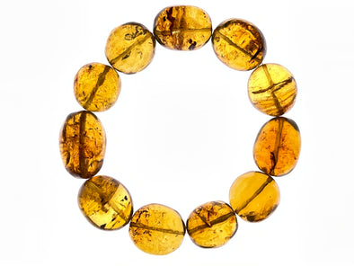 Mexican AMBER Crystal Bracelet - Beaded Bracelet, Handmade Jewelry, Healing Crystals and Stones, 48392-Throwin Stones
