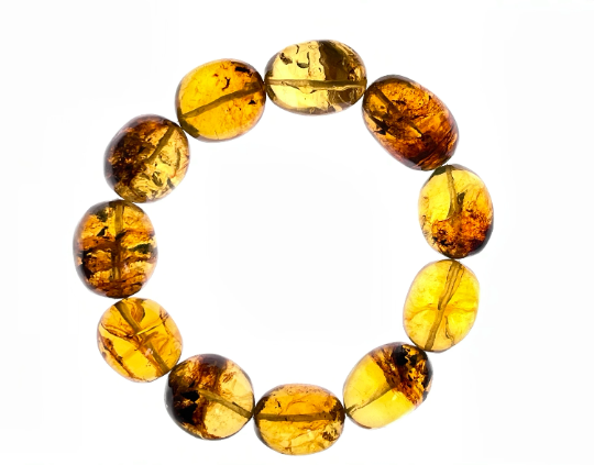 Mexican AMBER Crystal Bracelet - Beaded Bracelet, Handmade Jewelry, Healing Crystals and Stones, 48435-Throwin Stones