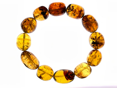 Mexican AMBER Crystal Bracelet - Beaded Bracelet, Handmade Jewelry, Healing Crystals and Stones, 48436-Throwin Stones