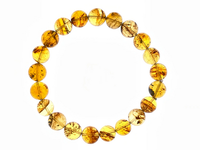 Mexican AMBER Crystal Bracelet - Beaded Bracelet, Handmade Jewelry, Healing Crystals and Stones, 48437-Throwin Stones