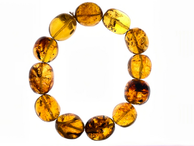 Mexican AMBER Crystal Bracelet - Beaded Bracelet, Handmade Jewelry, Healing Crystals and Stones, 48441-Throwin Stones