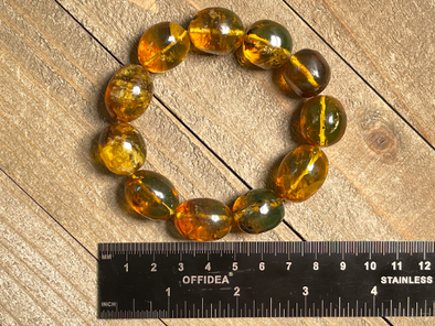 Mexican AMBER Crystal Bracelet - Beaded Bracelet, Handmade Jewelry, Healing Crystals and Stones, 48444-Throwin Stones