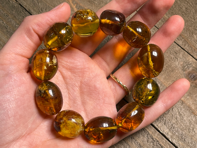 Mexican AMBER Crystal Bracelet - Beaded Bracelet, Handmade Jewelry, Healing Crystals and Stones, 48444-Throwin Stones