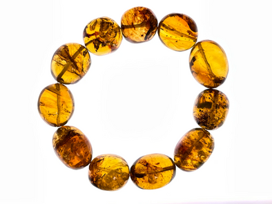 Mexican AMBER Crystal Bracelet - Beaded Bracelet, Handmade Jewelry, Healing Crystals and Stones, 48444-Throwin Stones