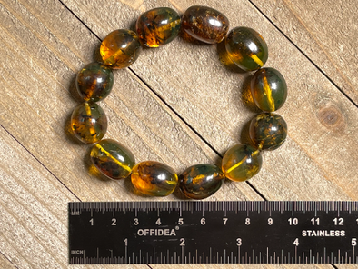 Mexican AMBER Crystal Bracelet - Beaded Bracelet, Handmade Jewelry, Healing Crystals and Stones, 48445-Throwin Stones