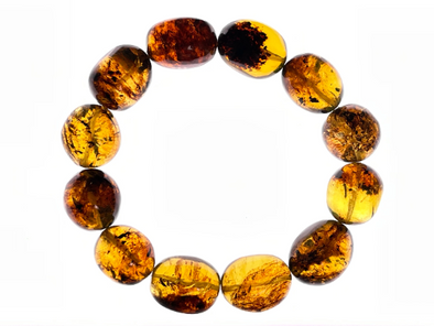 Mexican AMBER Crystal Bracelet - Beaded Bracelet, Handmade Jewelry, Healing Crystals and Stones, 48445-Throwin Stones
